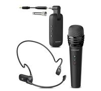 Venucast FreeMic Duo - Sistema de Duales Micrófono inalámbrico, Voz Clara para Enseñanza y Eventos, Plug & Play para Altavoz Activo, Mezclador y Transmisore con Entrada 3,5mm AUX o 6,35mm, 20m