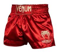 VENUM Clásico, Pantalones Cortos Muay Thai Unisex Adulto, Rojo/dorado, L