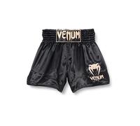 Venum Classic Pantalones Cortos De Muay Thai, Unisex Adulto, Negro/Blanco, XL
