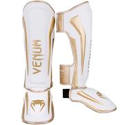 Venum Elite Espinilleras, Unisex adulto, Blanco / Dorado, M