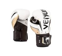 Venum Guantes de Boxeo Elite EVO, Blanco/Oro, 10 Oz