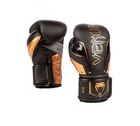Venum Guantes de Boxeo Elite EVO, Negro/Bronce, 10 Oz