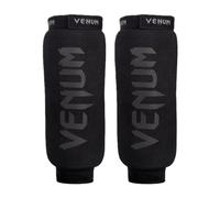 VENUM Kontact Shin Guards Without Foot, Espinilleras de Boxeo sin Pie Unisex Adulto, Negro/Negro, XS
