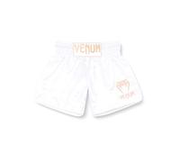 Venum Classic Pantalones Cortos de Muay Thai, Hombre, Oro/Blanco, XS