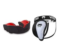Venum Protector Bucal Unisex para Adultos, Talla única, Color Rojo + Challenger Coquilla, Unisex Adulto, Negro, L