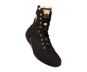 Venum Zapatillas de Boxeo Unisex Elite EVO Monogram para Adultos, Bronce Negro, 13 Men/14.5 Women