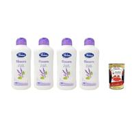 Venus Bagnodoccia 4 x Gel de ducha con lavanda y melisa - Piel suave, lisa y aterciopelada - Limpiador corporal 650 ml + Polpa Italian Gourmet 400 gr
