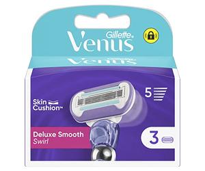 Venus Deluxe Smooth Swirl Cuchillas de Recambio Para Maquinilla de Depilación, 3 Uds