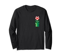 Venus Flytrap Planta Retro Video Juego Icono Estilo Gráfico Manga Larga