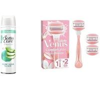 Venus Satin Care Gel De Afeitado Mujer + ComfortGlide Spa Breeze Máquinilla de Afeitar/Depilación Mujer, cuchillas de afeitar mujer, venus recambios