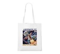 Venus Style Artemis II 2026 Regreso a la Luna Exploración Espacial Bandera Americana Bolsa Tote Blanca