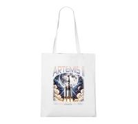 Venus Style Bolsa Artemis II 2026 Cohete Espacial Lanzamiento a la Luna Exploración Retro Bolsa Tote Blanca