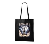 Venus Style Bolsa Artemis II 2026 Cohete Espacial Lanzamiento a la Luna Exploración Retro Bolsa Tote Negra