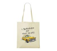 Venus Style Bolsa Tote Superviviente de mi Viaje a Nueva York Taxi Amarillo Humor de Viaje Bolsa Tote Natural