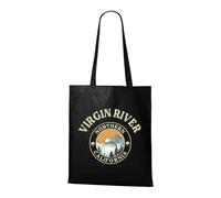 Venus Style Bolsa Vintage Mountain Sunset Northern California Virgin River Retro Nature Hiking Bolsa Tote Negra