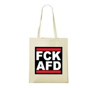 Venus Style FCK AFD Protesta Política Tipografía Negra Activismo Democracia Bolsa Tote Natural