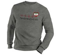 Venus Style Iran Herzschlag Flagge Team Melli Fussball Fan T-Shirt Jersey Unisex Gris Size S