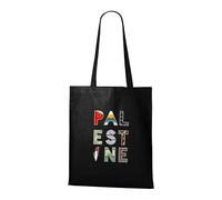 Venus Style Palestine Cultural Heritage Watermelon Keffiyeh Dome of the Rock Tatreez Art Tote Bag, Black