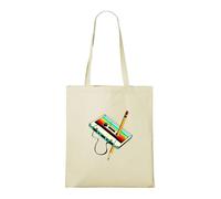 Venus Style Retro 80s 90s Cassette Tape Pencil Nostalgia Throwback The Original Rewind Tote Bag, natural