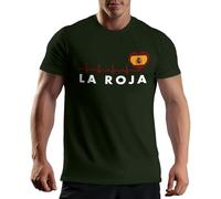 Venus Style Selección Española La Roja Pulso EKG Aficionado Camiseta Camiseta Verde Militar de Hombre Size XL