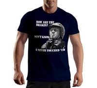 Venus Style Steve Mcqueen Motorcycle Biker Cool Retro Vintage Classic How Are The Brakes I Don't Know Never Touch Them Camiseta Azul Marino de Hombre Size XL