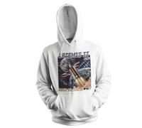 Venus Style Vintage Artemis Back To The Moon Patriotic Space Exploration American Rocket Launch Design Sudadera con Capucha Unisex Blanca Size L