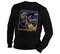 Venus Style Vintage Artemis Back To The Moon Patriotic Space Exploration American Rocket Launch Design Jersey Unisex Negro Size M