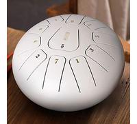 Venus valink Aleación Acero Lengüeta Tambor, 8 Inch 11 Tonos Instrumento de Percusión Mano Pan Tambor con 1 Par Tambor de Mano Mazas + Almacenamiento Tambor Bolsa - Blanco