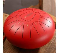 Venus valink Aleación Acero Lengüeta Tambor, 8 Inch 11 Tonos Instrumento de Percusión Mano Pan Tambor con 1 Par Tambor de Mano Mazas + Almacenamiento Tambor Bolsa - Rojo