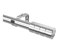 Venwemong Barra de cortina de 300 cm de largo, extensible, de acero inoxidable, para salón, dormitorio, comedor, color plateado (109-435 cm)