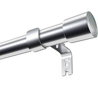 Venwemong Barra de Cortina Extensible de Acero Inoxidable 25 mm, Juego Completo con Soportes y Remates Decorativos, Capacidad de Carga 10 kg para Cortinas, Plateado, 84-290 cm