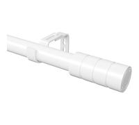 Venwemong Varilla extensible ajustable para cortinas con ojales, blanco, para salón, dormitorio (109-435 cm, blanco)