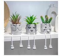 VENY TAYA 3 Plantas Artificiales Bonitas para decoración de Oficina para Mujeres y Hombres, pequeñas Plantas Falsas para Dormitorio y baño, Bonita decoración de Escritorio suculenta sintética para