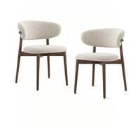 VENYAA 2Pcs Silla de Comedor,Sillas de Comedor Tapizadas Silla de Ocio Silla de Respaldo para Casa Silla Cómoda de Maquillaje para Mostrador de Cocina Restaurante (Color:MARRÓN)