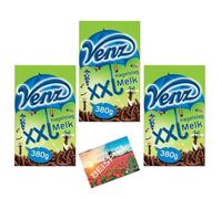 Venz Hagelslag Melk 380 g - Juego de 3 espolvoreadores grandes de chocolate con leche entera I granizo leche entera I Desayuno para untar I Chocolate I placer y calidad I Holland-Box by Vriens