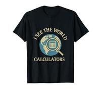 Veo el Mundo a través de calculadoras Stem Matemáticas Novedad Geek Camiseta