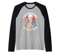 Veo plazos y me asustan Halloween Camiseta Manga Raglan