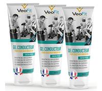 VeoFit- Gel Conductor Eucalipto 3 x 250mL Electrodos Electroestimulacion EMS y TENS, Gel de Contacto para Electroestimulador Muscular