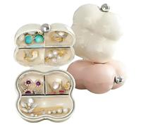 VEOIRXU 2 Piezas Caja de Píldoras Semanales Pastillero con 7 Compartimentos Estuche Linda Forma de Trébol de Cuatro Hojas Portátil para Pastillas en Viaje Pequeño para Viajes Uso Diario (Blanco+Rosa)