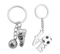 VEOIRXU 2 Piezas Llavero De Fútbol Llavero Plata De Fútbol Y Bota I Love Football Llaveros De Coche Llaveros De Fútbol Personalidad Fan Souvenir Regalo Cumpleaños