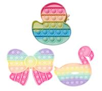 VEOIRXU 3 Piezas Pop it Fidget Toys, Juguetes Antiestres Niños, Push and Pop Bubble Fidget Toy, Juguete Antiestrés Sensorial para Aliviar la Ansiedad, Juego Relajante Antiestrés para Adultos y Niños