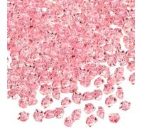 VEOIRXU 500 Piezas Cubitos de Hielo Acrílicos, Diamantes de Cristal, Piedras Preciosas Decorativas, Transparentes Gemas para Boda, DIY, Accesorios de Fotografía, Rellenos de Jarrón (5×7mm, Rosa)