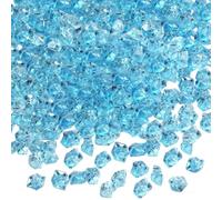 VEOIRXU 500 Piezas Cubitos de Hielo Acrílicos, Diamantes de Cristal, Piedras Preciosas Decorativas, Transparentes Gemas para Boda, DIY, Accesorios de Fotografía, Rellenos de Jarrón (5×7mm, Azul)