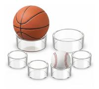 VEOIRXU 6 Piezas Soporte de Acrílico Transparente para Pelota Soporte de Exhibición Base de Soporte para Fútbol Voleibol Baloncesto Fútbol Pelota de Rugby 4 PCS 4,5cm + 2 PCS 6,5cm
