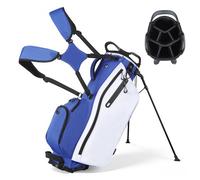 VEOVR Bolsa de Palos de Golf 7 Compartimentos, 6 Bolsillos de Almacenamiento, Bolsa de Golf de Poliéster, con Divisor de Longitud Completa, Correas para Hombros, Soporte, Cubierta para Lluvia