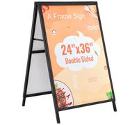 VEOVR Soporte para Carteles en Forma A Expositor Doble Cara 91x61 cm Caballete de Acero para Carteles Plegable y Portátil Tablero Publicitario Impermeable para Bares Restaurantes Exposiciones Exterior