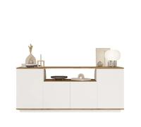 Vep Home aparador Blanco de 180 cm con 4 Puertas Push y estantes Interiores, Mueble de almacenaje para salón y Comedor, Tablero melamínico