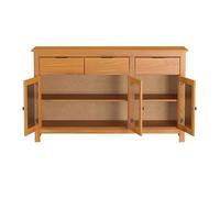 Vep Home - Aparador con 3 Cajones y 3 Puertas - 80x133x40 cm - Material de Pino - Amplio Almacenaje con Estantes - Ideal para Salón, Comedor o Cocina - Color Miel