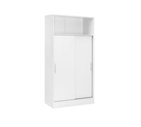 Vep Home - Armario Hogar - 2 Puertas Correderas - 157x81x38 cm - Blanco y Melamina - Diseño Moderno y Compacto - Ideal para el Hogar y Optimizar Espacios