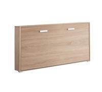 Vep Home - Cama Abatible 90x190 cm - Diseño Compacto y Funcional - Ideal para Espacios Reducidos - Requiere Anclaje a Pared - Medida 203,8x36x107 cm - Color Efecto Roble